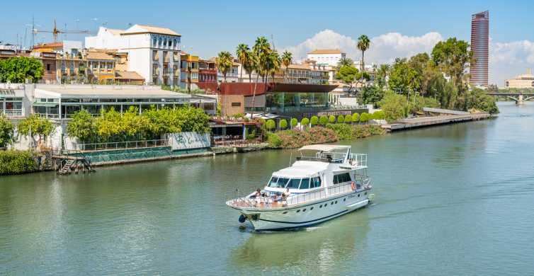 Sevilla: tour en yate en el Guadalquivir con bebida y comida