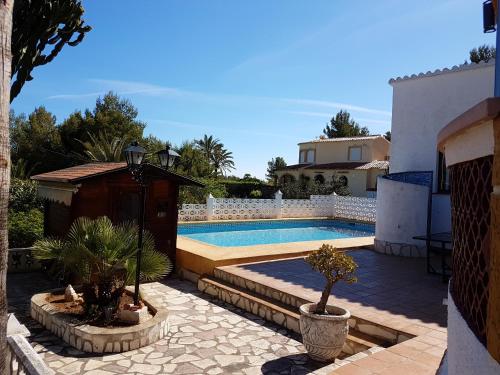 3 bedrooms villa with sea view private pool and furnished terrace at Denia 3 km away from the beach
