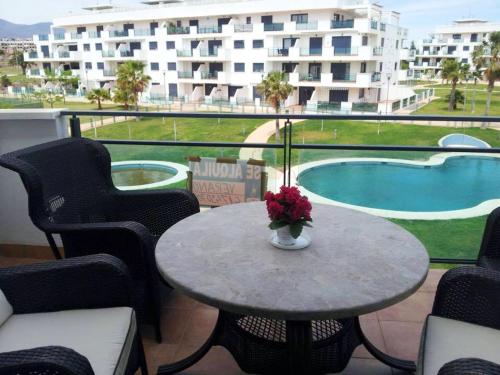 2 bedrooms appartement with shared pool and enclosed garden at Almeria 1 km away from the beach