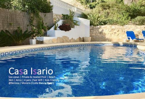 Charming Villa in Montemar with private, heated pool and sea views