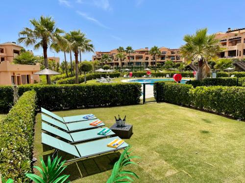 Estepona Casares Beach Golf Apartment with private garden and pool access